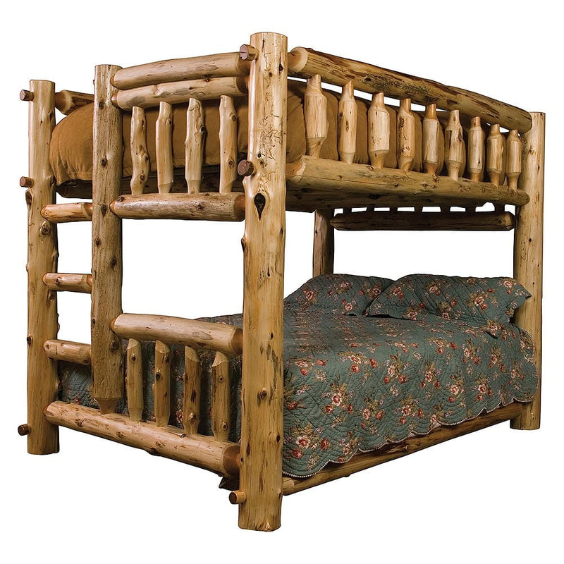 Cedar Log Double/Queen Bunk Bed