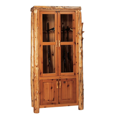 Cedar Log Gun Cabinet