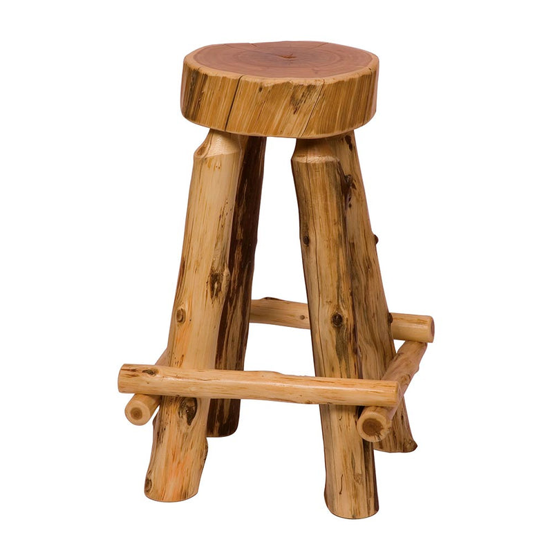 Cedar Slab Stool with Footrests