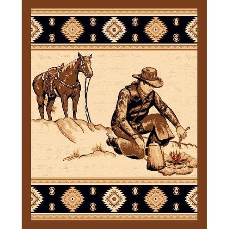 Cowboy Campfire Area Rug