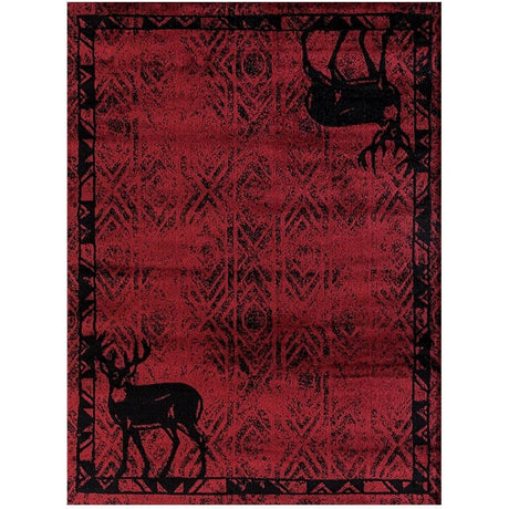 Deer Lodge Red Area Rug