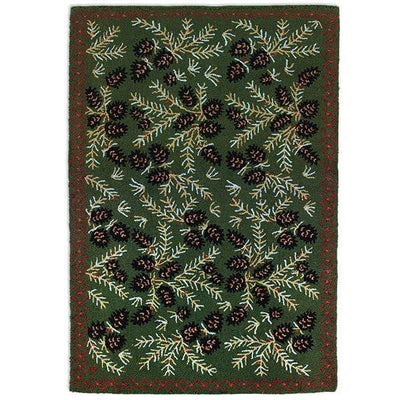 Diamond Pine Hooked Wool Rug