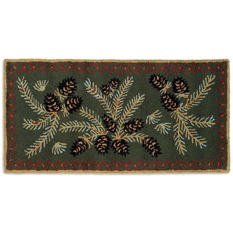 Diamond Pine Hooked Wool Rug