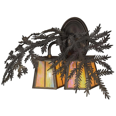 Double Pine Branch Rustic Sconce