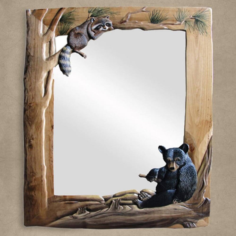 Forest Friends Hand Carved Mirror