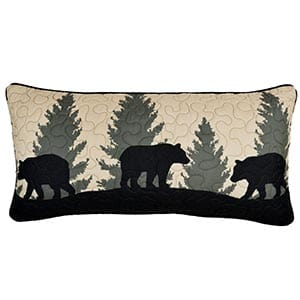 Forest Trail Bear Scene Pillow