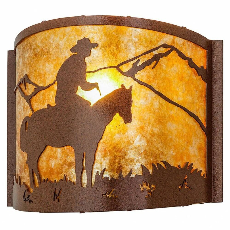 Frontier Cowboy Curved Wall Sconce