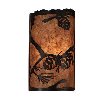 Frontier Pinecone Scene Wall Sconce
