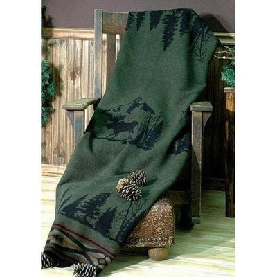 Green Moose Soft Wool Blended Throw