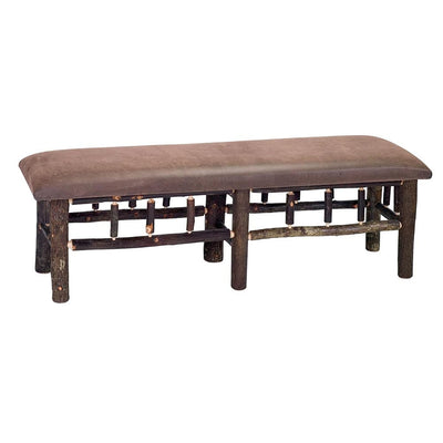 Hickory Bench with Upholstered Seat