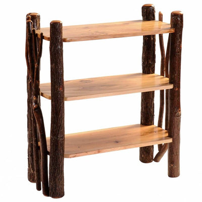 Hickory Bookshelf with Twig Accents