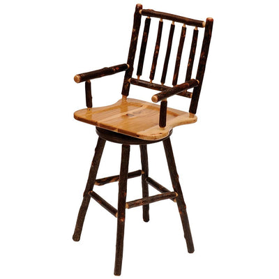 Hickory Swivel Barstool Stool with Arms