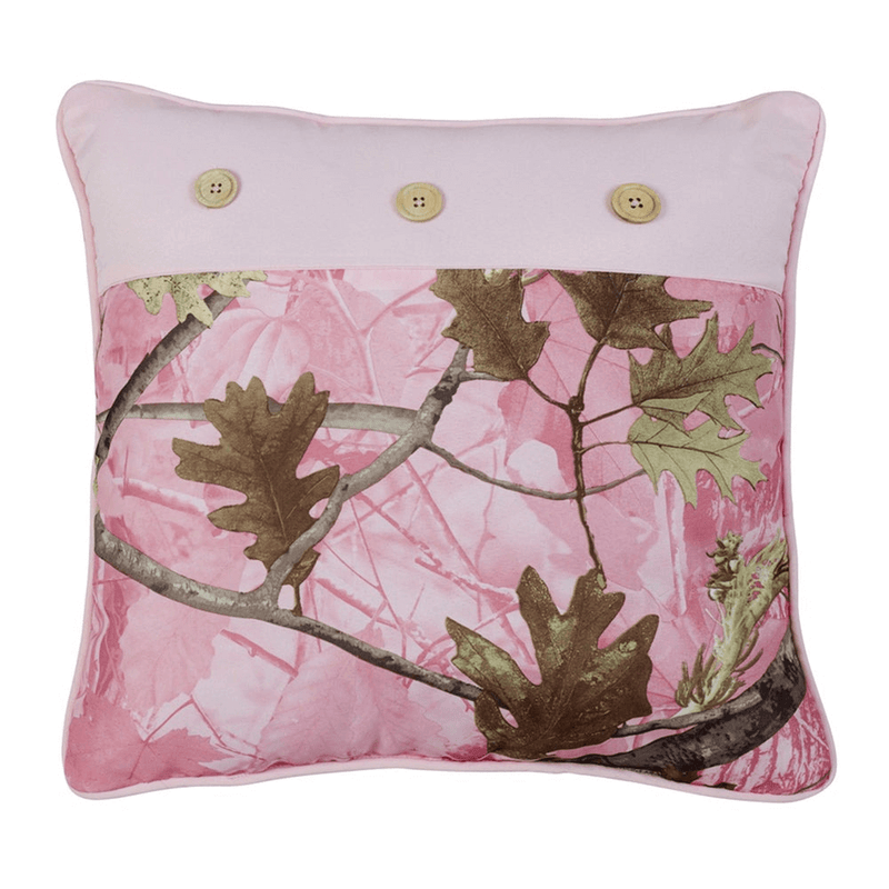 Luxury Pink Camo Oak Pillow