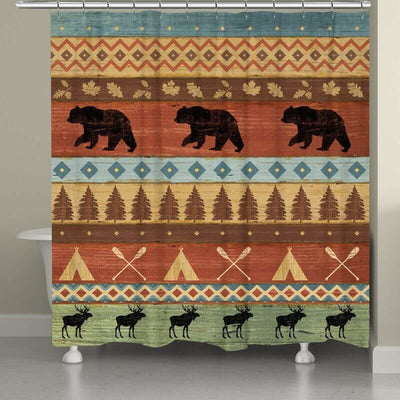 Native Bear & Moose Shower Curtain