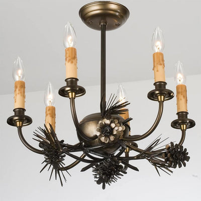 Pine Cone Candle Arm Chandelier