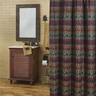 Pine Forest Bears Shower Curtain
