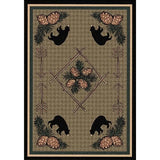Pinecone Bear Lodge 8' Round Area Rug