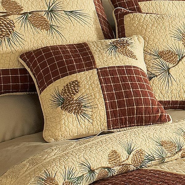 Pinecone Patch Quilted Pillow