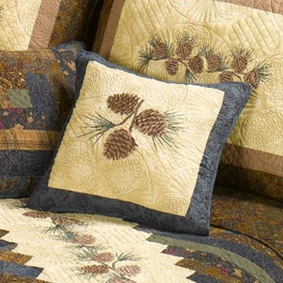 Pinecone Trio Quilted Pillow