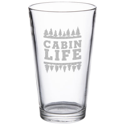 Cabin Life 16 oz. Etched Beverage Glass Sets