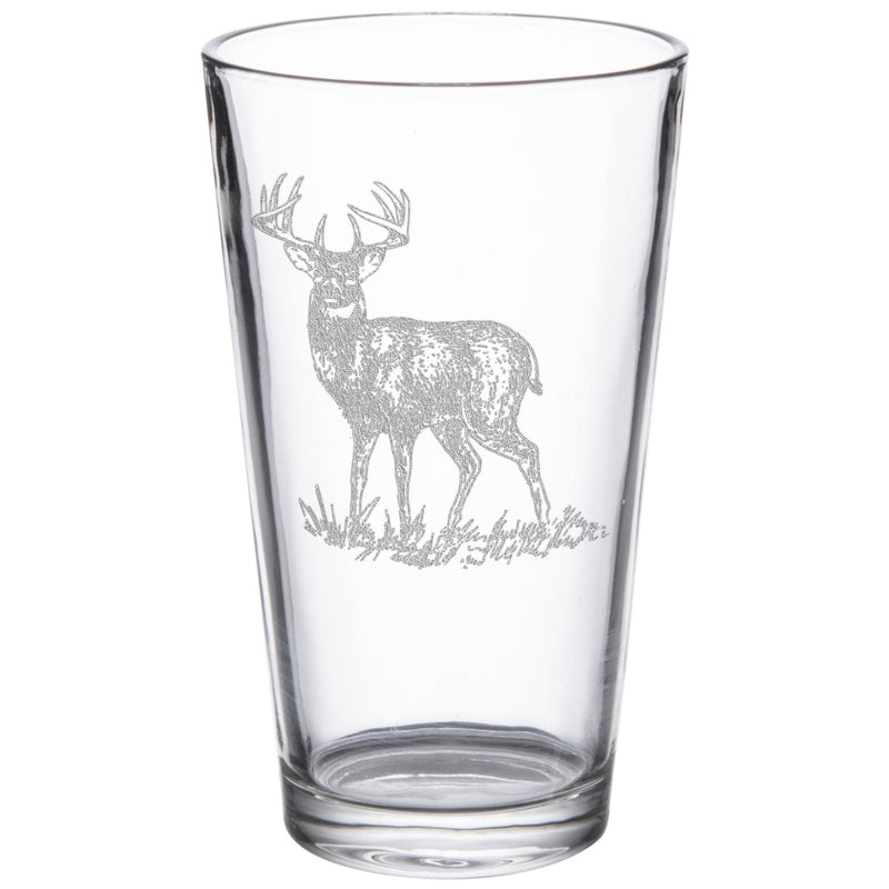 Whitetail 16 oz. Etched Beverage Glass Sets