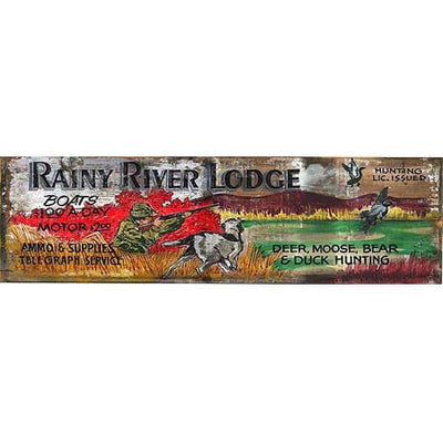Rainy River Lodge Customizable Vintage Sign
