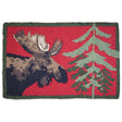 Red Moose Hooked Wool Accent Rug