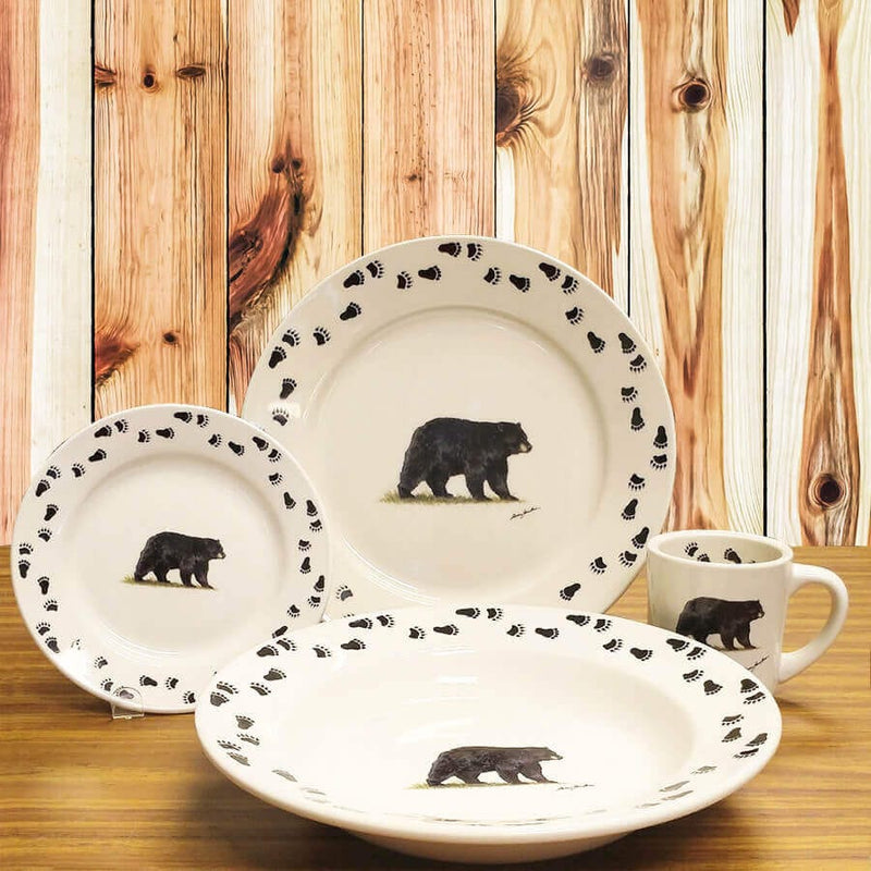 Rustic Elegance Series - Bear Tracks 16 PC Dinnerware Set