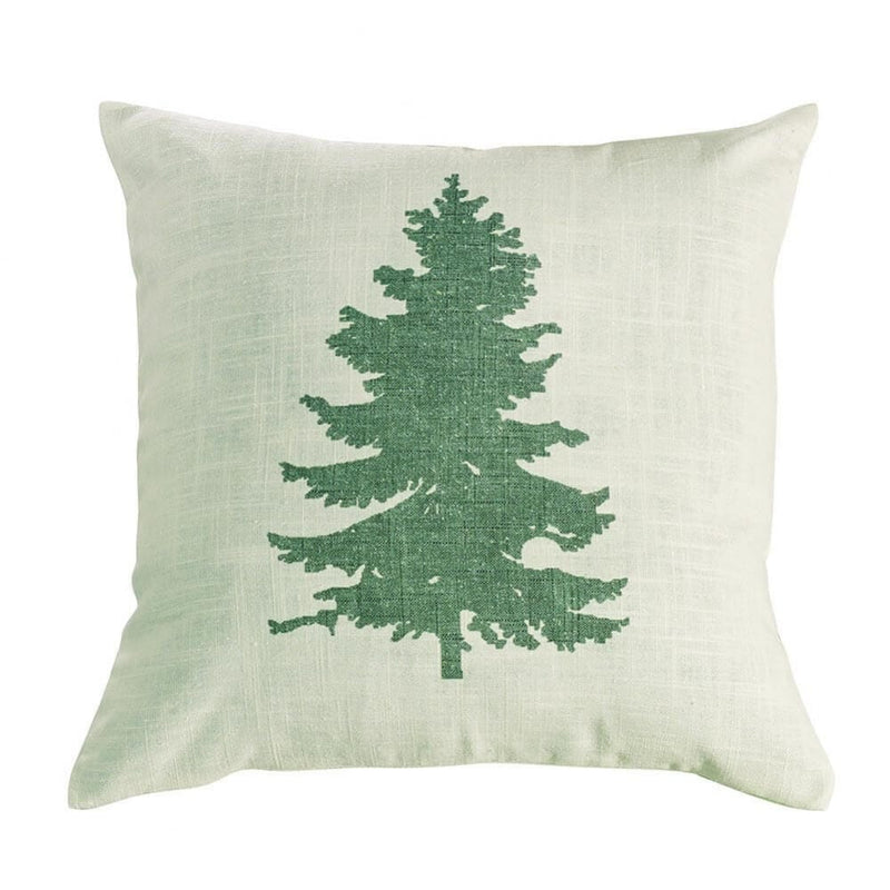 Sage Pine Linen Print Pillow