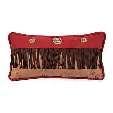 Saliz Mountain Sunset Fringed Oblong Pillow