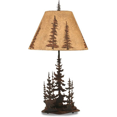 Tall Timbers Forest Metal Art Table Lamp