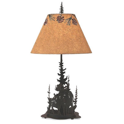 Tall Timbers Moose Metal Art Table Lamp