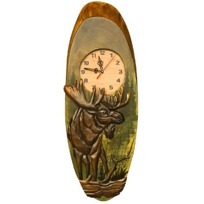 Timberland Moose Hand Carved Clock