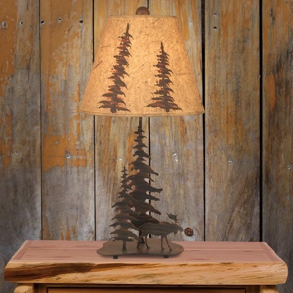 Timbers Moose Metal Art Table Lamp