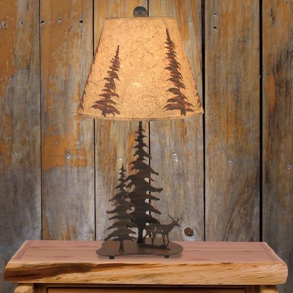 Timbers Whitetail Metal Art Table Lamp