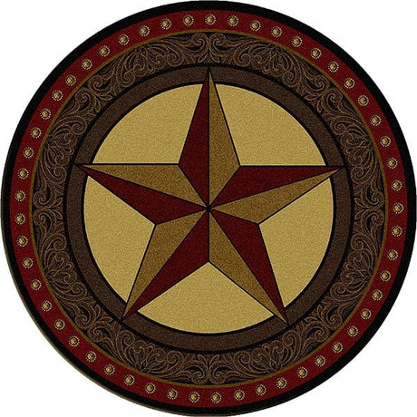 Tooled Leather Star 8' Round Rug