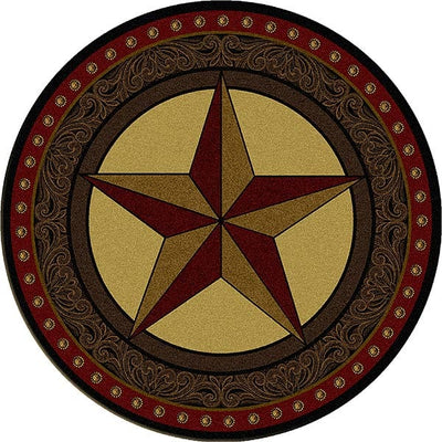 Tooled Leather Star 8' Round Rug
