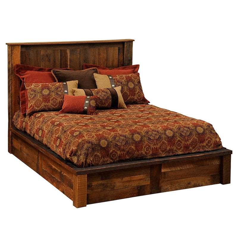 Traditional Barnwood Platform Bed