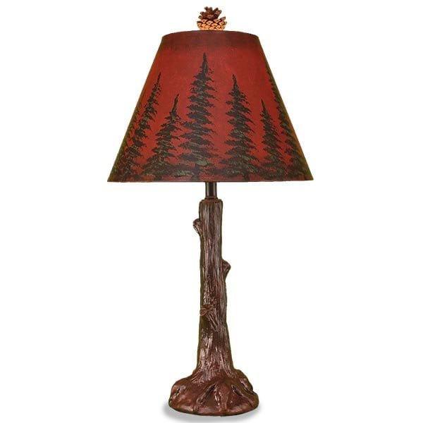Tree Trunk Table Lamp with Tall Timbers Shade