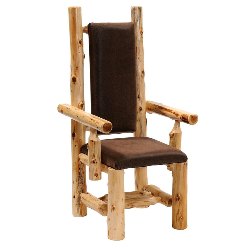 Upholstered High Back Log Arm Chair