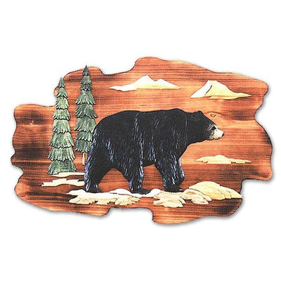 Walking Bear Wood Wall Art