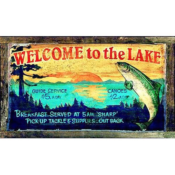 Welcome To The Lake Customizable Vintage Sign | Cabin Place – The