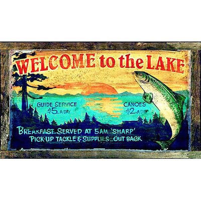 Welcome To The Lake Customizable Vintage Sign