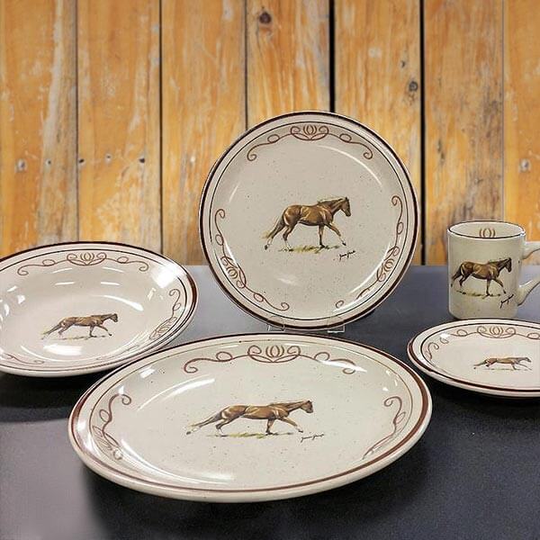 Western Series - Horse Scroll 20 PC Dinnerware set