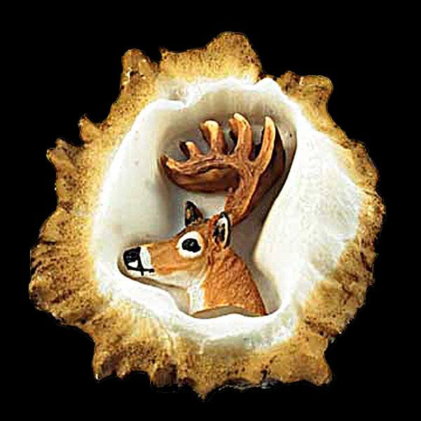 Whitetail Deer Antler Burr Cabinet Knob