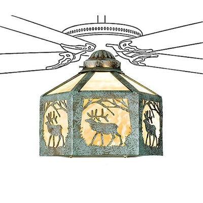 Woodland Elk Ceiling Fan Light Fixture
